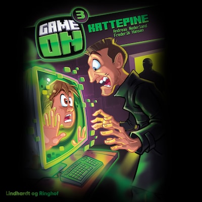 Game on 3: Kattepine – omslag til lydbogen af Andreas Nederland, Frederik Hansen