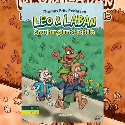 Leo & Laban #3: Snus har glemt det hele – omslag til lydbogen af Thomas Friis Pedersen
