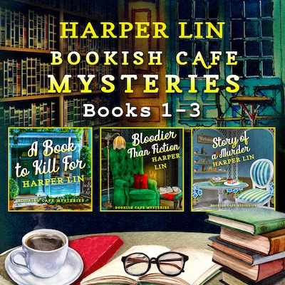 Bookish Café Mysteries: Books 1-3 – omslag til lydbogen af Harper Lin