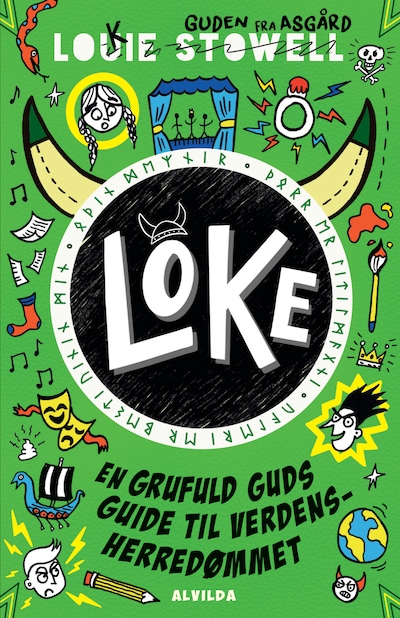 Loke 3: En grufuld guds guide til verdensherredømmet – omslag til lydbogen af Louie Stowell