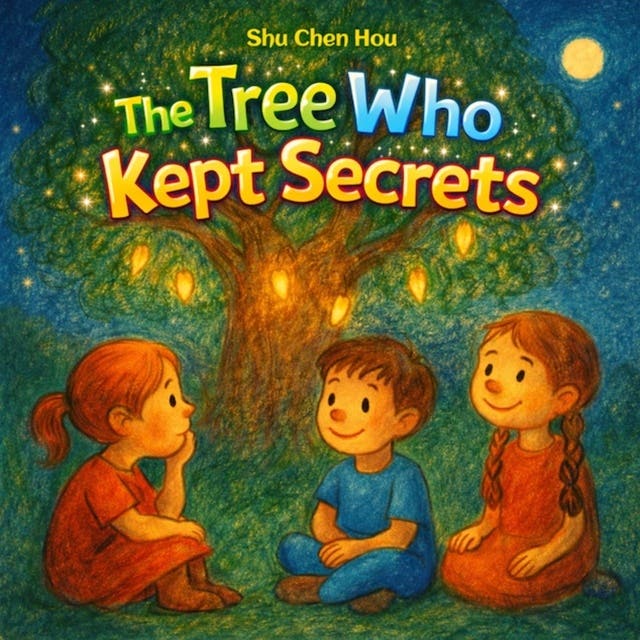 The Tree Who Kept Secrets: A Gentle Story About Sharing Feelings, Courage, and Emotional Growth – omslag til lydbogen af Shu Chen Hou