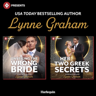 Unveiling the Wrong Bride & Her Two Greek Secrets – omslag til lydbogen af Lynne Graham