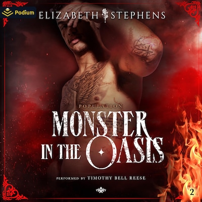 Monster in the Oasis – omslag til lydbogen af Elizabeth Stephens