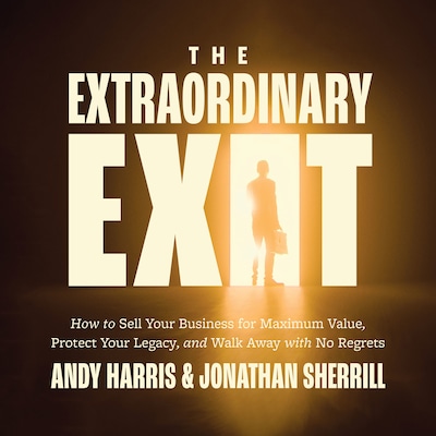 The Extraordinary Exit – omslag til lydbogen af Andy Harris, Jonathan Sherrill