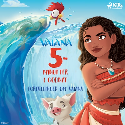 Fem minutter i godnat – fortællinger om Vaiana – omslag til lydbogen af Disney