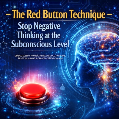 The Red Button Technique –––  Stop Negative Thinking at the Subconscious Level –––  Proven Sleep Hypnosis – omslag til lydbogen af Institute For Sleep Hypnosis