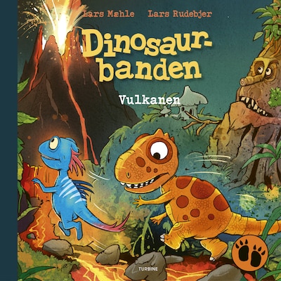 Dinosaurbanden – Vulkanen – omslag til lydbogen af Lars Mæhle
