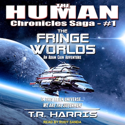The Fringe Worlds – omslag til lydbogen af T.R. Harris