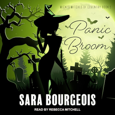 Panic Broom – omslag til lydbogen af Sara Bourgeois