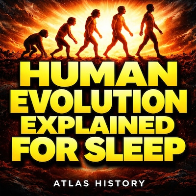 Human Evolution Explained For Sleep – omslag til lydbogen af Atlas History