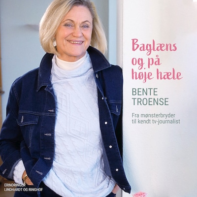 Baglæns og på høje hæle – omslag til lydbogen af Bente Troense