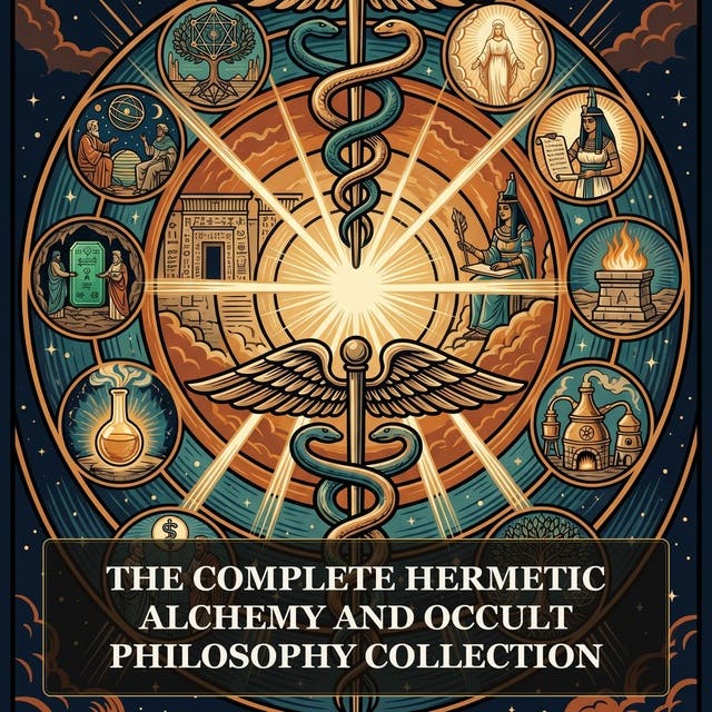 The Complete Hermetic Alchemy and Occult Philosophy Collection: The Ultimate Esoteric Wisdom Collection, The Ancient Wisdom Collection, Corpus Hermeticum, The Divine Pymander, The Virgin of the World, and More in One Hermetic and Esoteric Wisdom Collection – omslag van het luisterboek van Hermes Trismegistus And Paracelsus