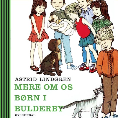 Mere om os børn i Bulderby – omslag til lydbogen af Astrid Lindgren