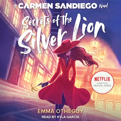 Secrets of the Silver Lion – omslag til lydbogen af Emma Otheguy