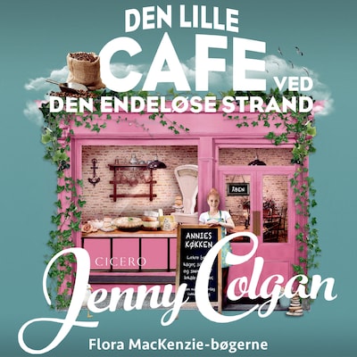 Den lille cafe ved den endeløse strand – omslag til lydbogen af Jenny Colgan