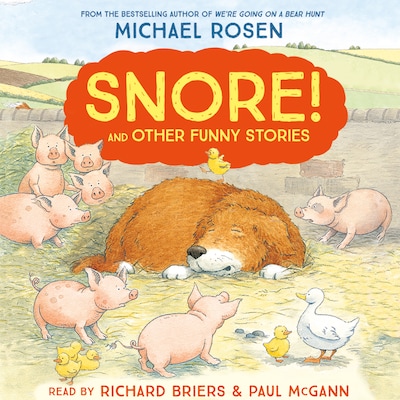 SNORE! AND OTHER FUNNY STORIES – omslag til lydbogen af Michael Rosen