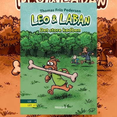 Leo & Laban #1: Det store kødben – omslag til lydbogen af Thomas Friis Pedersen
