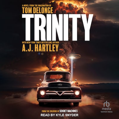 Trinity – omslag til lydbogen af Tom DeLonge, A.J. Hartley
