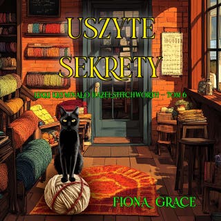 Uszyte sekrety (Lekki kryminał o Hazel Stitchworth — Tom 6) – okładka audiobooka, autor Fiona Grace