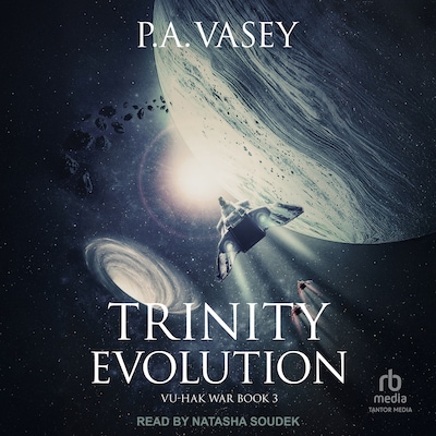 Trinity Evolution – omslag til lydbogen af P.A. Vasey
