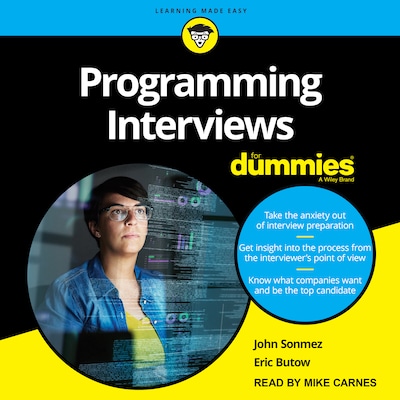 Programming Interviews For Dummies – omslag til lydbogen af John Sonmez, Eric Butow