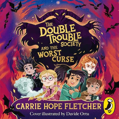 The Double Trouble Society and the Worst Curse – omslag til lydbogen af Carrie Hope Fletcher