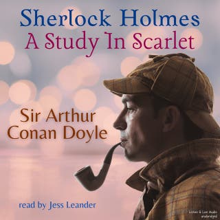 Sherlock Holmes: A Study In Scarlet – omslag till ljudboken av Sir Arthur Conan Doyle