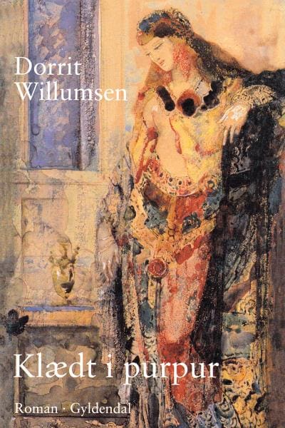 Klædt i purpur – omslag til lydbogen af Dorrit Willumsen