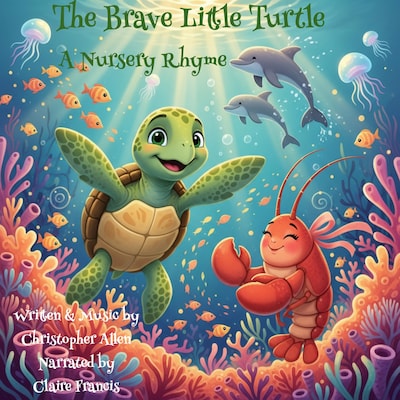 The Brave Little Turtle – omslag til lydbogen af AI Voice Christopher Allen