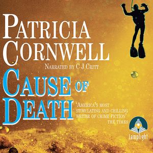 Cause of Death – okładka audiobooka, autor Patricia Cornwell