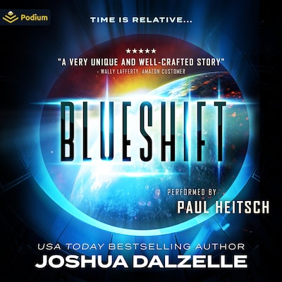 Blueshift – omslag til lydbogen af Joshua Dalzelle