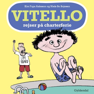 Vitello rejser på charterferie – omslag til lydbogen af Kim Fupz Aakeson