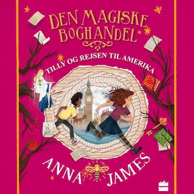 Tilly og rejsen til Amerika – omslag til lydbogen af Anna James