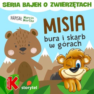 Misia bura i skarb w górach – okładka audiobooka, autor Marcin Mortka
