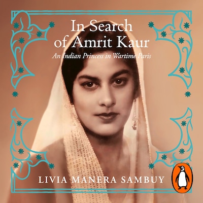In Search of Amrit Kaur – omslag til lydbogen af Livia Manera Sambuy