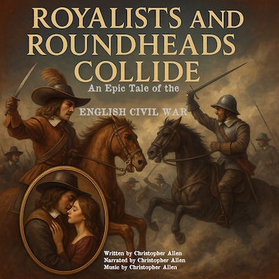Royalists and Roundheads Collide – omslag til lydbogen af AI Voice Christopher Allen