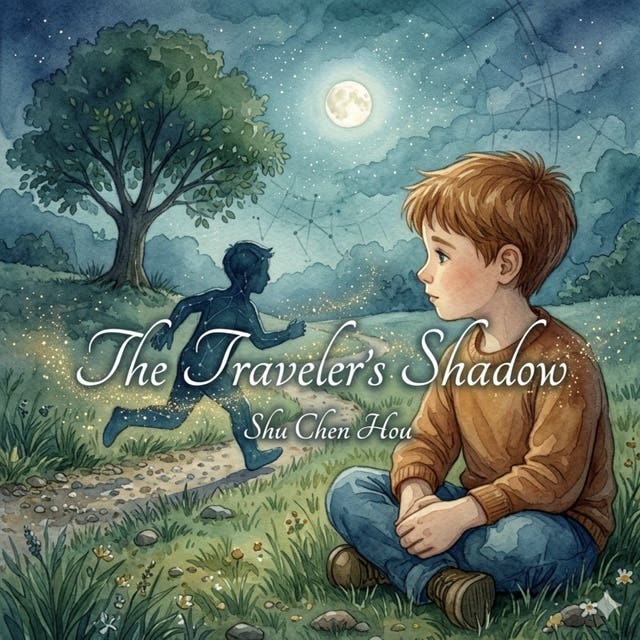 The Traveler’s Shadow: A Gentle Story About Identity, Belonging, and Finding Your Way Home – omslag til lydbogen af Shu Chen Hou