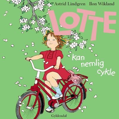 Lotte kan nemlig cykle – omslag til lydbogen af Astrid Lindgren