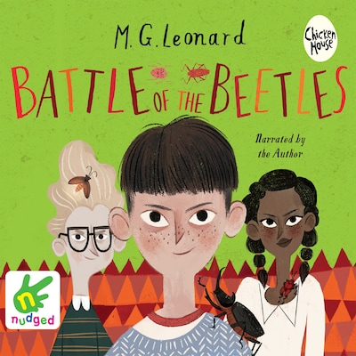 Battle of the Beetles – omslag til lydbogen af M. G. Leonard