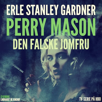 Perry Mason: Den falske jomfru – omslag til lydbogen af Erle Stanley Gardner