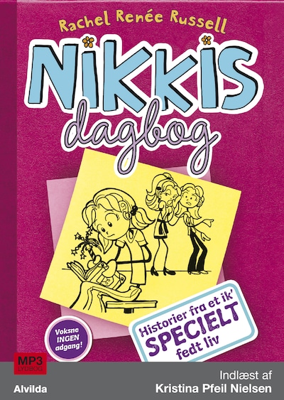 Nikkis dagbog 1: Historier fra et ik' specielt fedt liv – omslag til lydbogen af Rachel Renée Russell