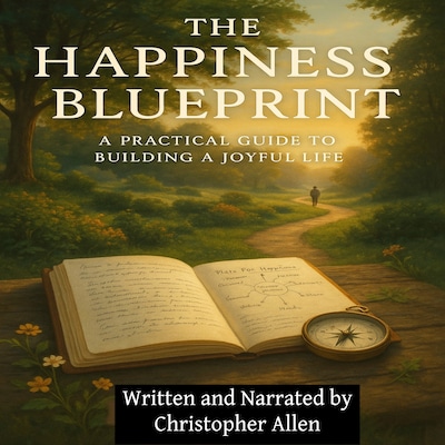 The Happiness Blueprint – omslag til lydbogen af AI Voice Christopher Allen
