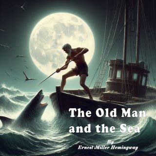The Old Man and the Sea – omslag till ljudboken av Ernest Miller Hemingway
