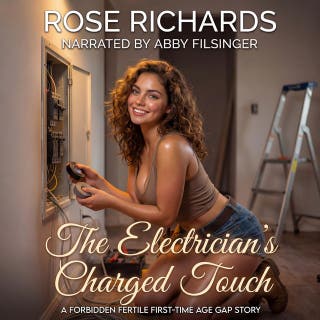 The Electrician’s Charged Touch: A Forbidden Fertile First-time Age Gap Story – omslag till ljudboken av Rose Richards