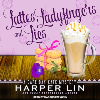 Lattes, Ladyfingers, and Lies – omslag til lydbogen af Harper Lin