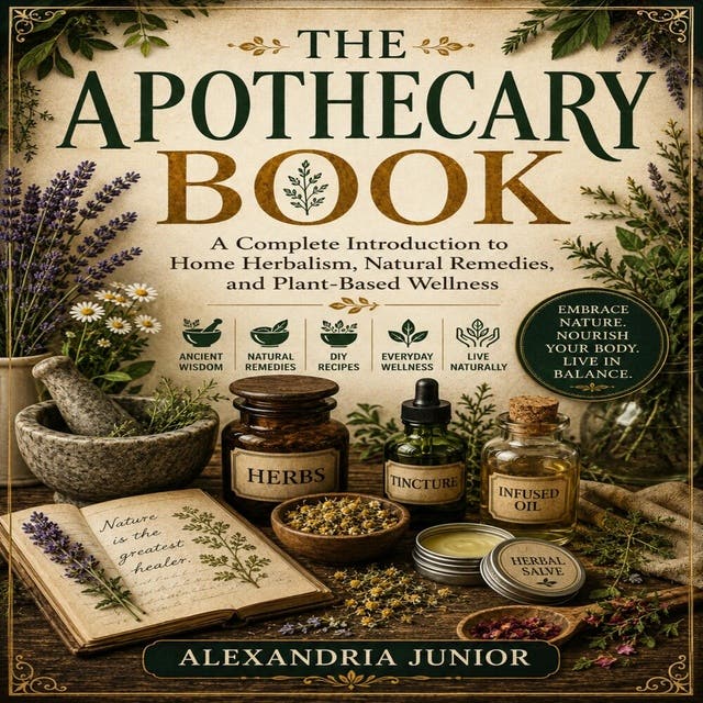 The Apothecary Book: A Complete Introduction to Home Herbalism, Natural Remedies, and Plant-Based Wellness – omslag til lydbogen af Alexandria Junior