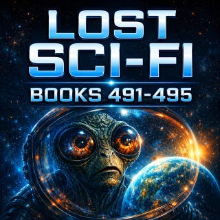Lost Sci-Fi Books 491 thru 495: From Future Visitors to Cosmic Mysteries – omslag till ljudboken av Robert E. Howard, Ray Cummings, Brian W. Aldiss, Thomas S. Gardiner, Sewel Peaslee Wright