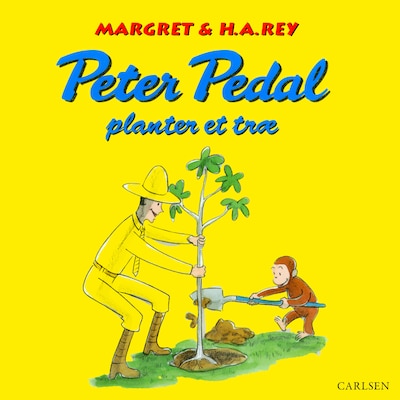 Peter Pedal planter et træ – omslag til lydbogen af H. A. Rey, Margret Rey