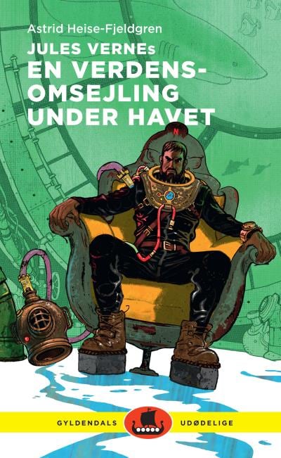 Jules Vernes En verdensomsejling under havet – omslag til lydbogen af Astrid Heise-Fjeldgren, Jules Verne