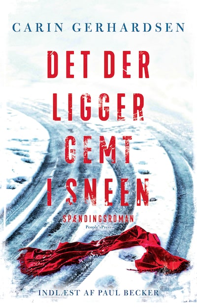 Det der ligger gemt i sneen – omslag til lydbogen af Carin Gerhardsen